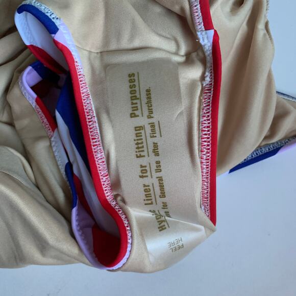 Old Navy womens XL Scoop-Neck Striped Swimsuit One Piece Multicolor White Red - Picture 7 of 13